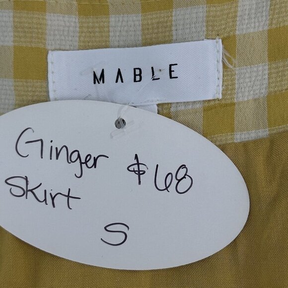 Mable Gold White Checkered Vintage Inspired Rockabilly Full Skirt Size Small - Picture 4 of 9